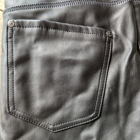 Free People Vegan Leather High Waisted Seamed Skinny Pant Black Women's Sz 29 - Picture 13 of 13